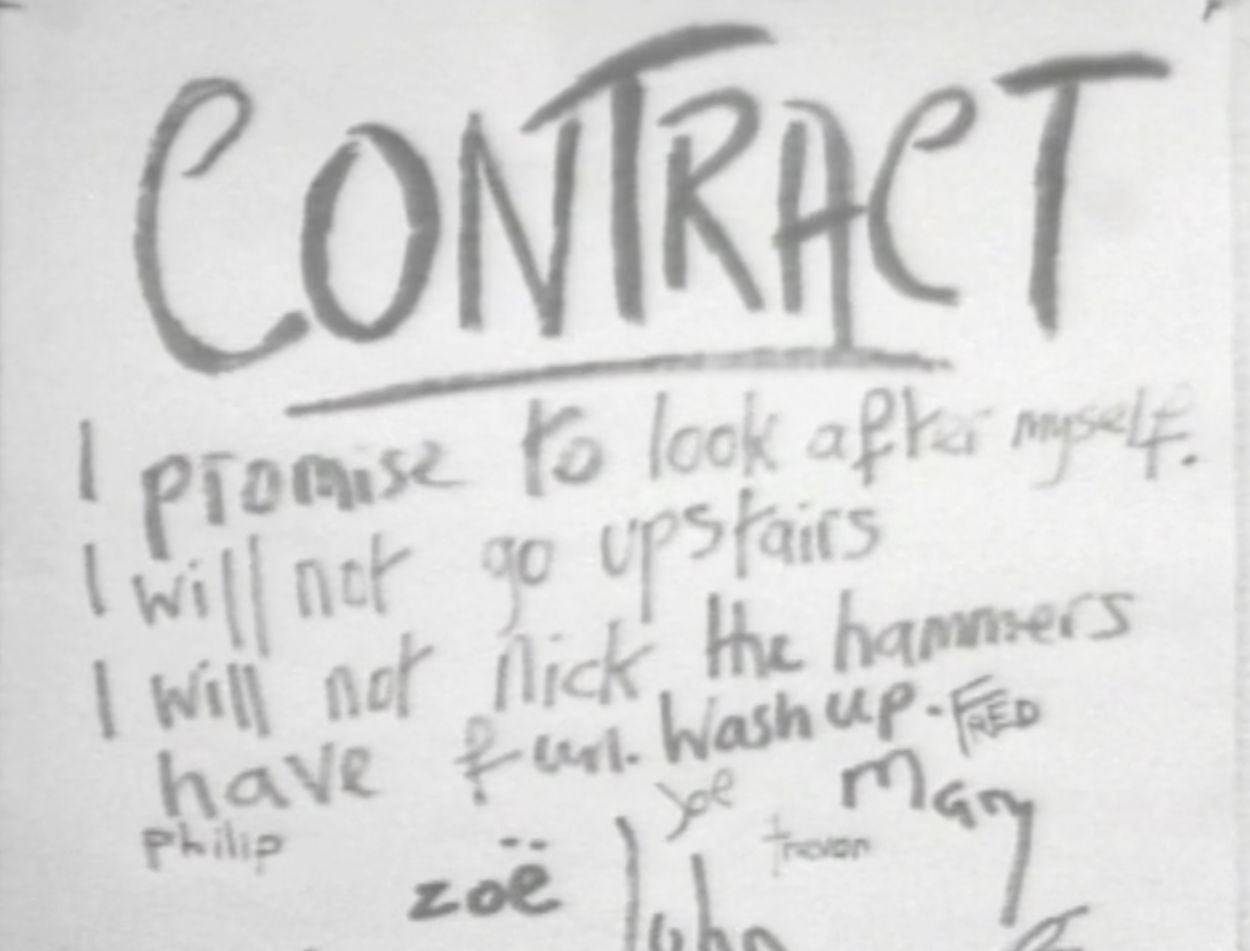 contract drawn up by kids for Inter-action games.