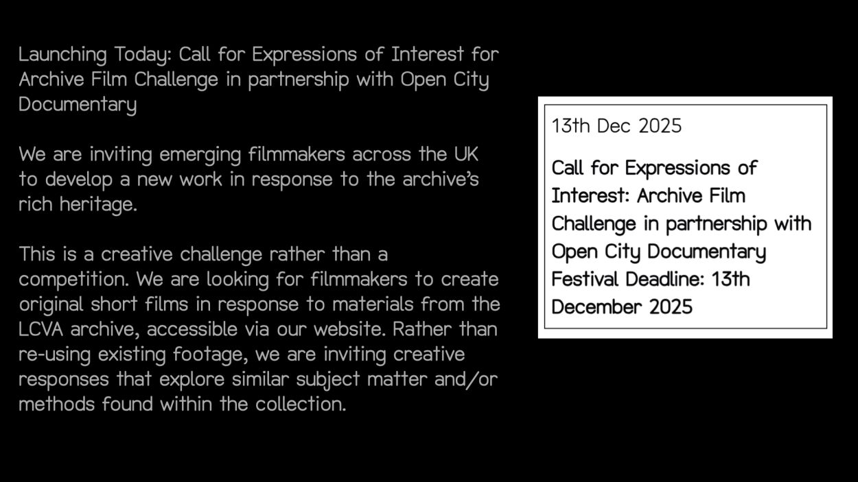 Slide Image from Making Films Together: The London Community Video Archive and Film Flamme Workshop.