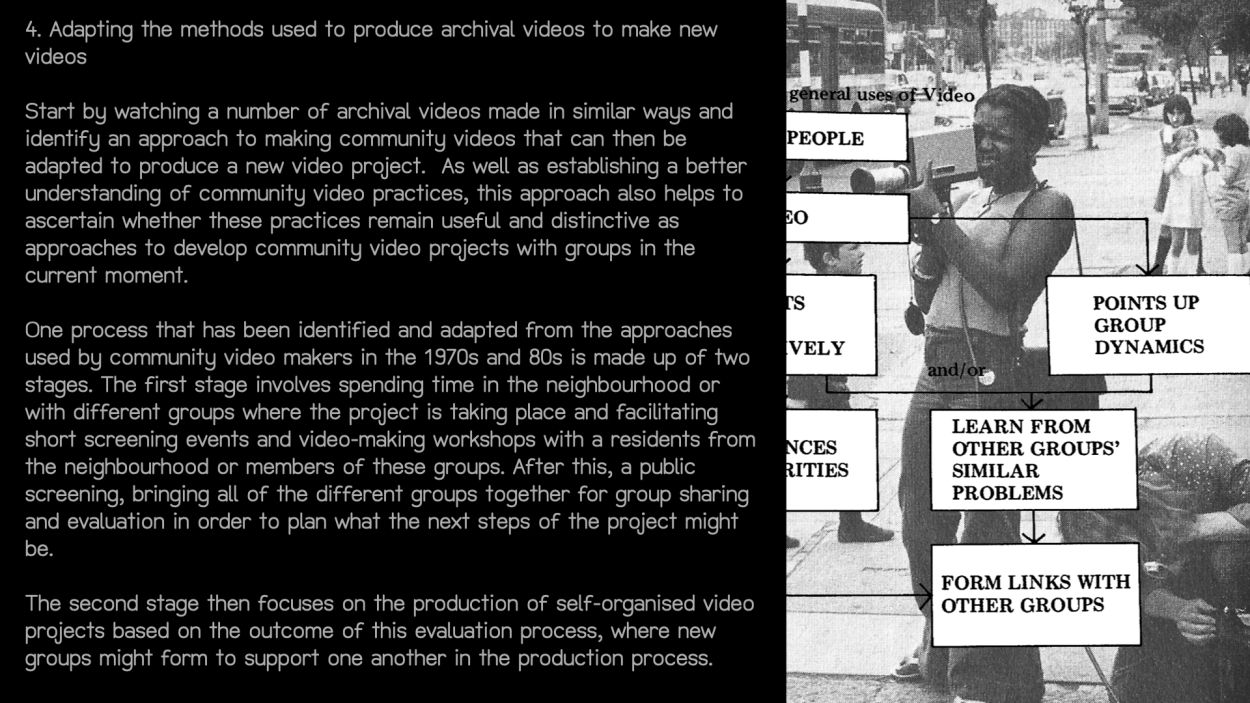 Slide Image from Making Films Together: The London Community Video Archive and Film Flamme Workshop.