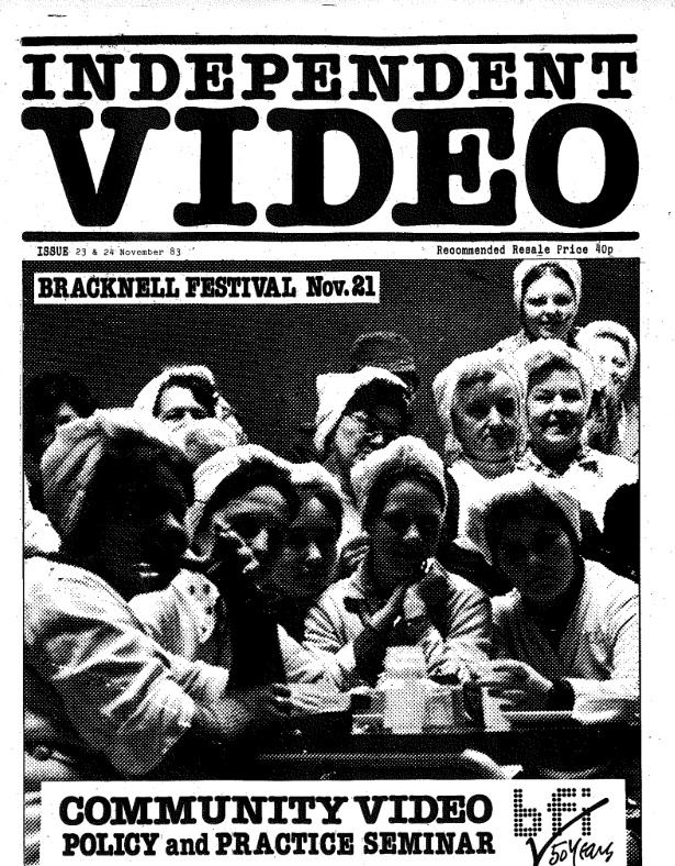Black and white front page, with bold title text and a photo of women at a table.